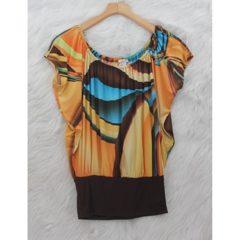 Y2K Vintage Lipstick Brand Women's S Batwing Flirty Fairy Festival Boho Club Top